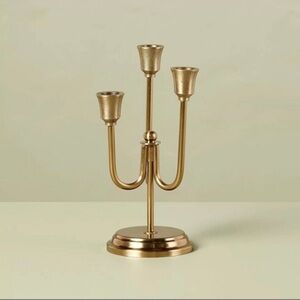 Hearth & Hand Magnolia 3ct Staggered Metal Taper Candelabra Antique Brass